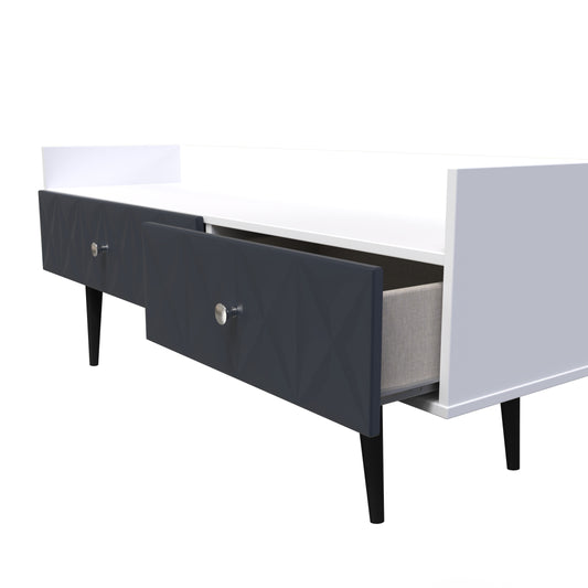 Pixel 2 Drawer Coffee Table in Indigo Blue and White Matt