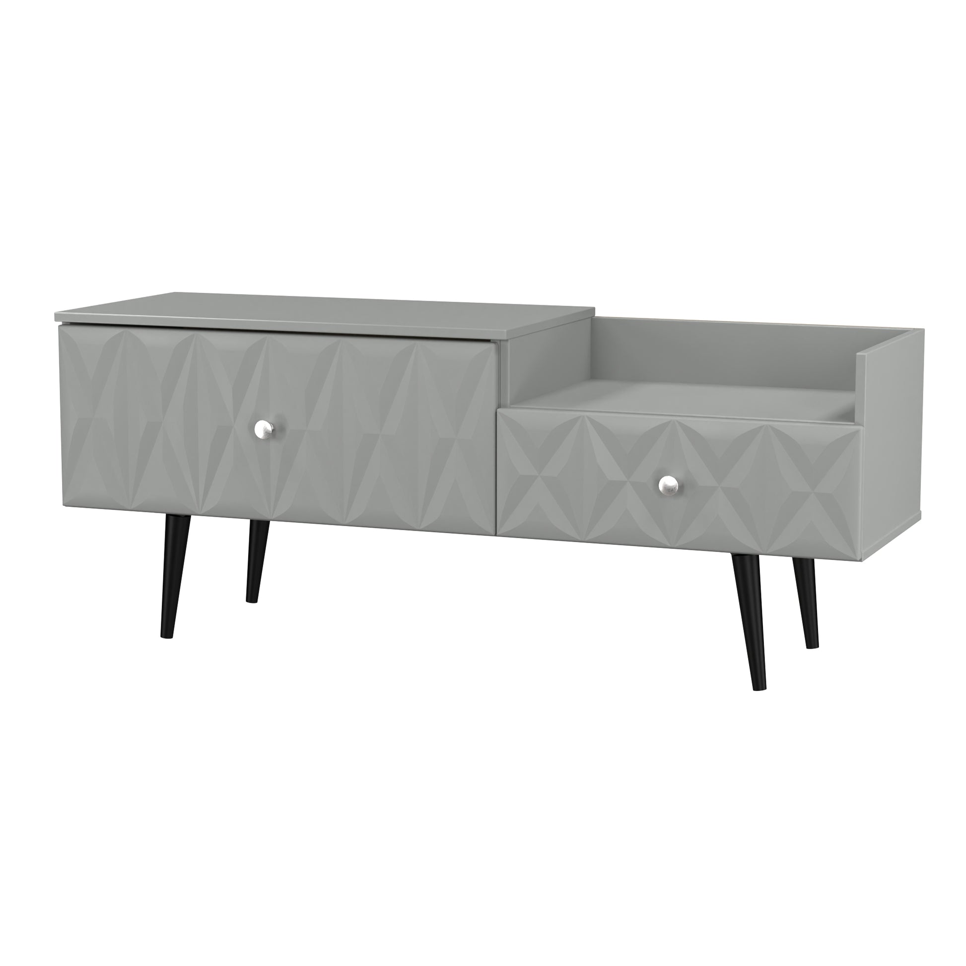 Pixel 2 Drawer TV Console Unit in Dusk Grey Colour