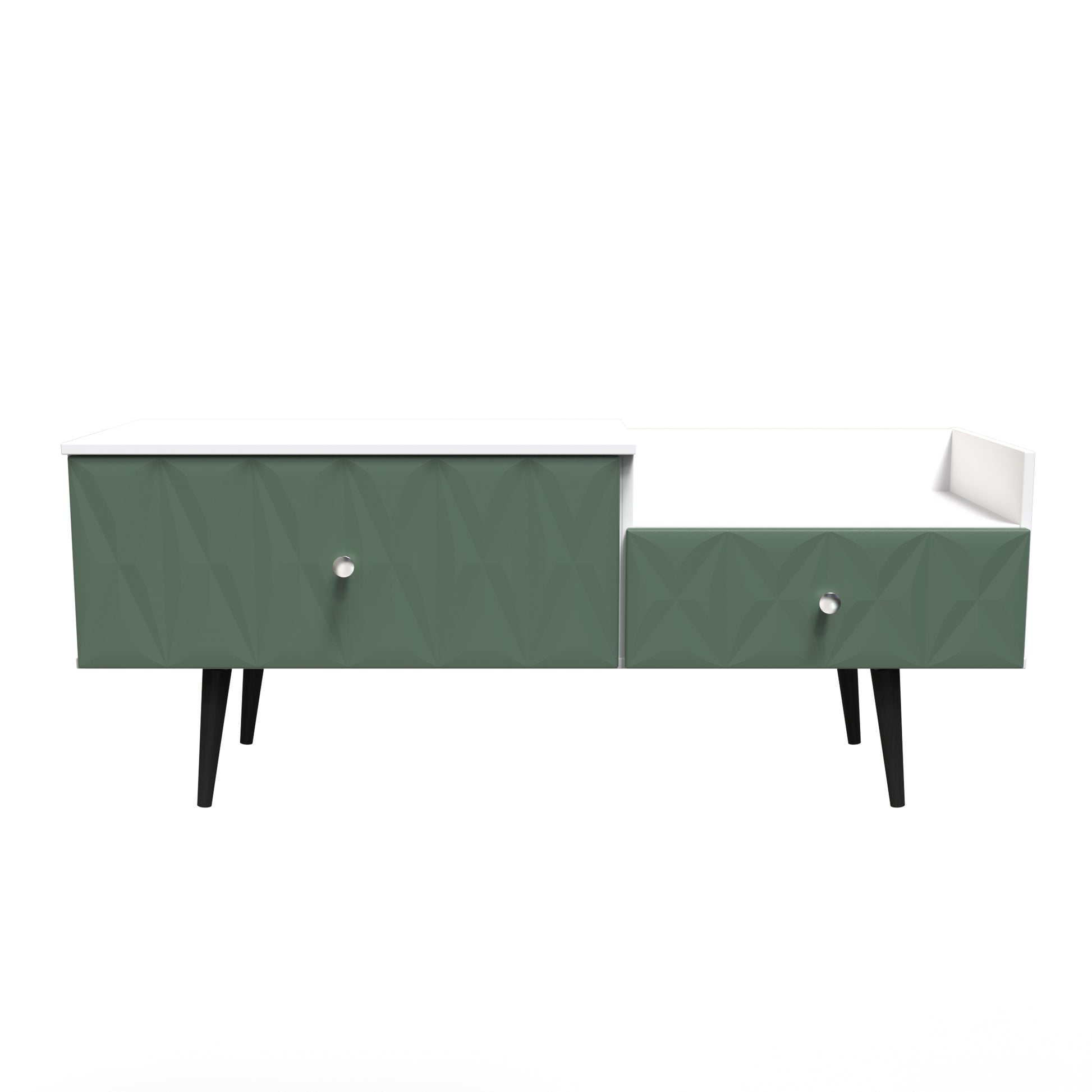 Pixel 2 Drawer TV Console Unit in Labrador and White Matt Colour