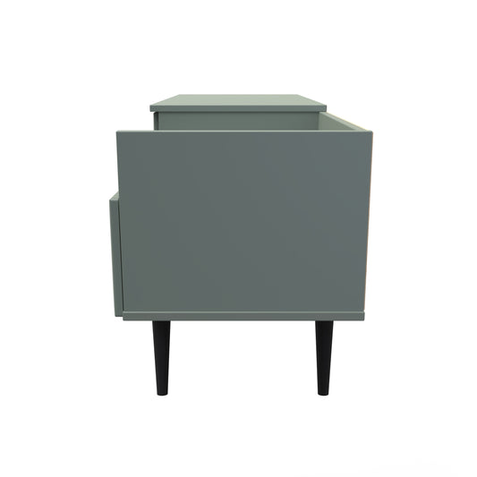 Pixel 2 Drawer TV Console Unit in Reed Green