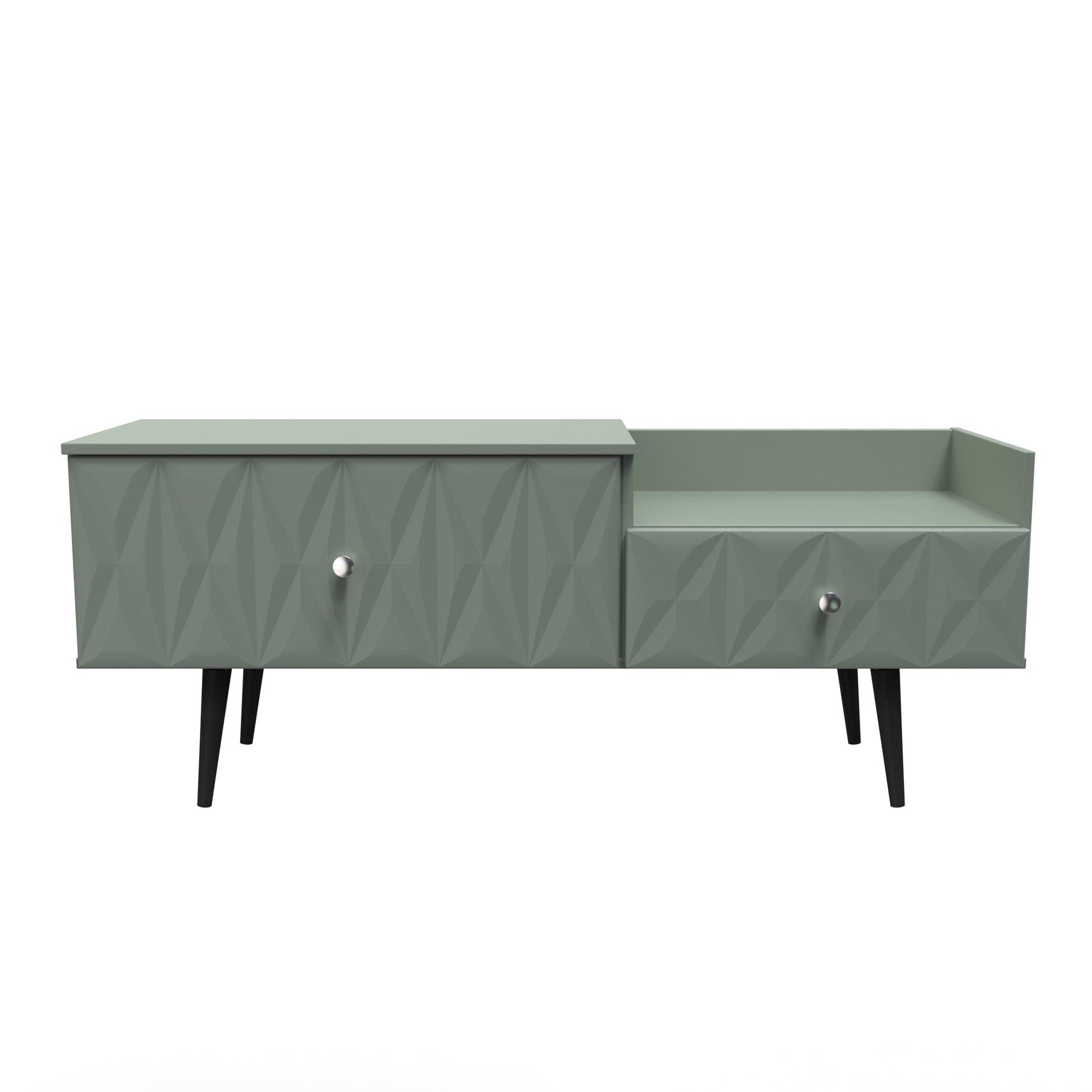 Pixel 2 Drawer TV Console Unit in Reed Green Colour