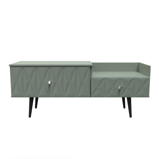 Pixel 2 Drawer TV Console Unit in Reed Green Colour