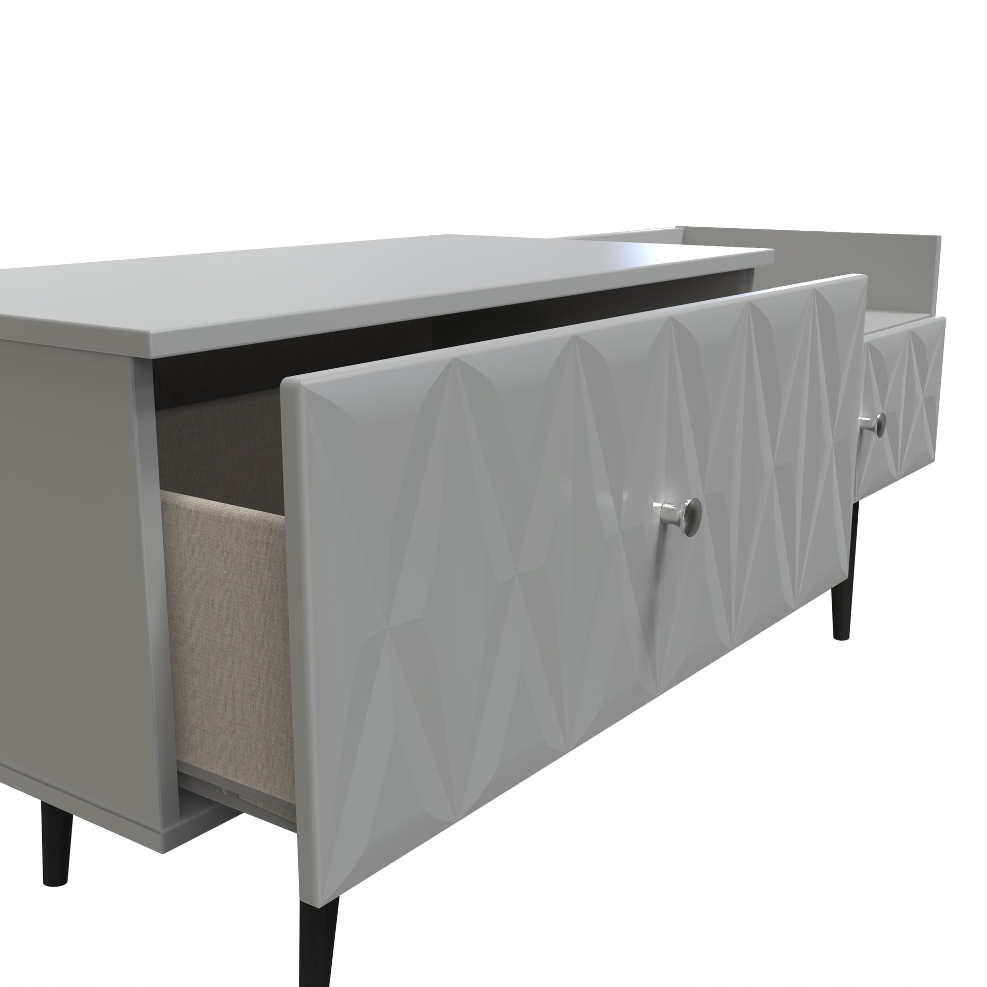 Pixel 2 Drawer TV Console Unit in Shadow Matt