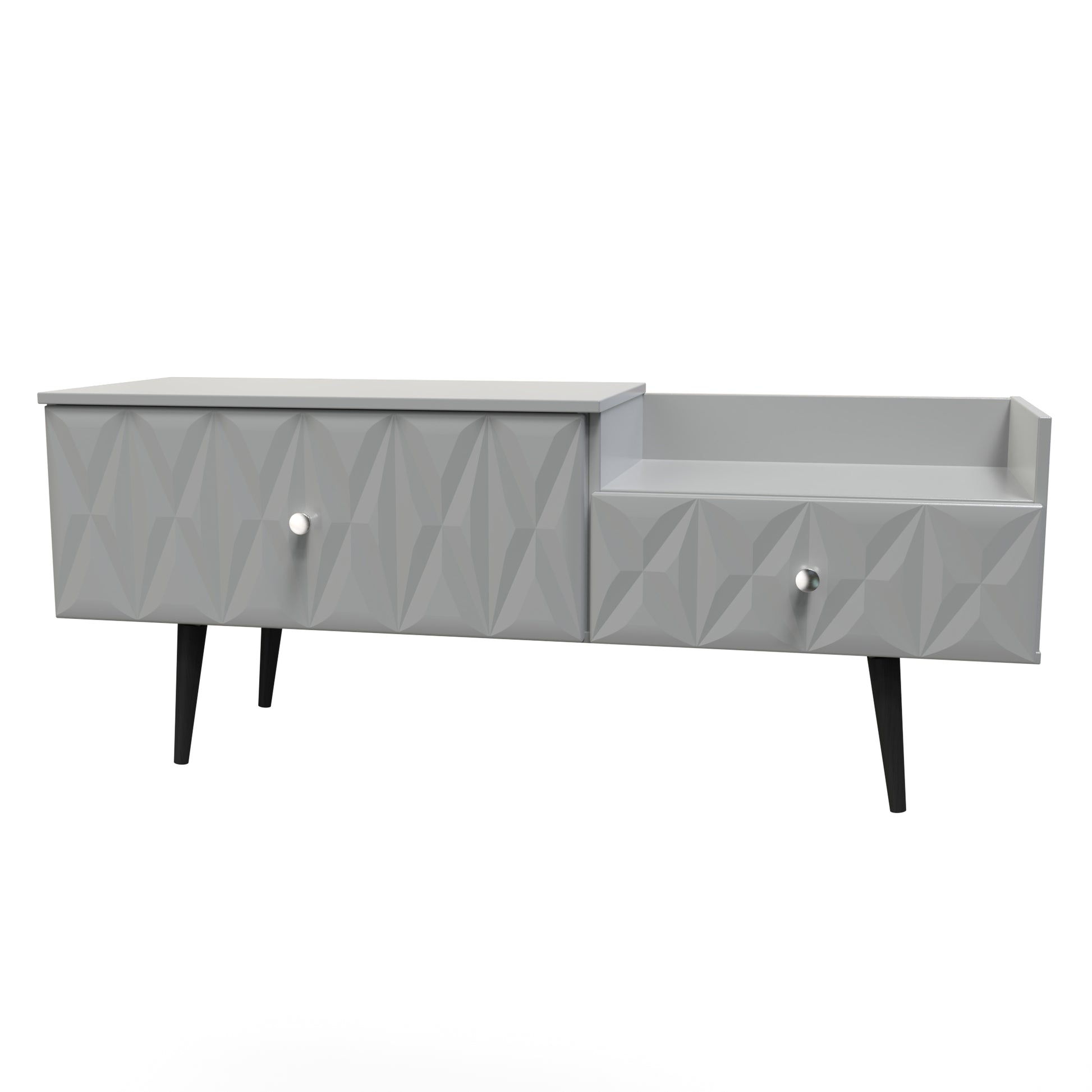 Pixel 2 Drawer TV Console Unit in Shadow Matt Colour