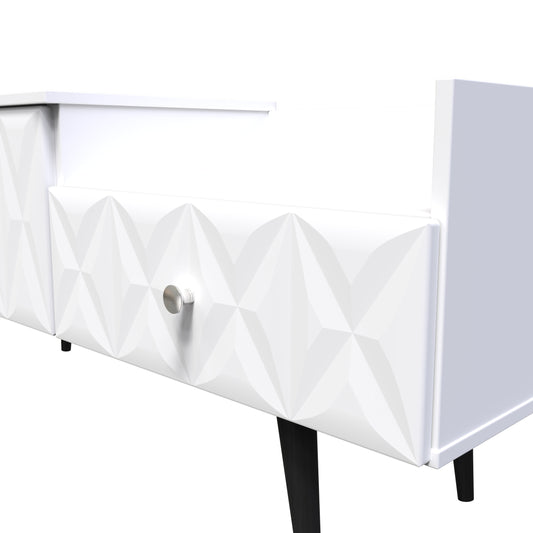 Pixel 2 Drawer TV Console Unit in White Matt 