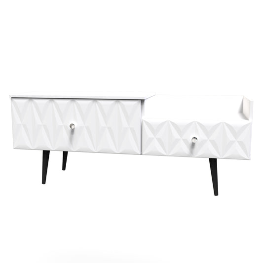 Pixel 2 Drawer TV Console Unit in White Matt Colour