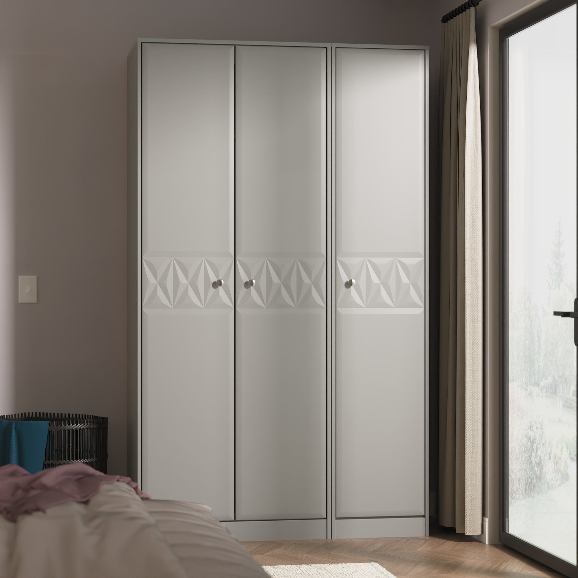 Pixel 3 Door Wardrobe in Dusk Grey Colour