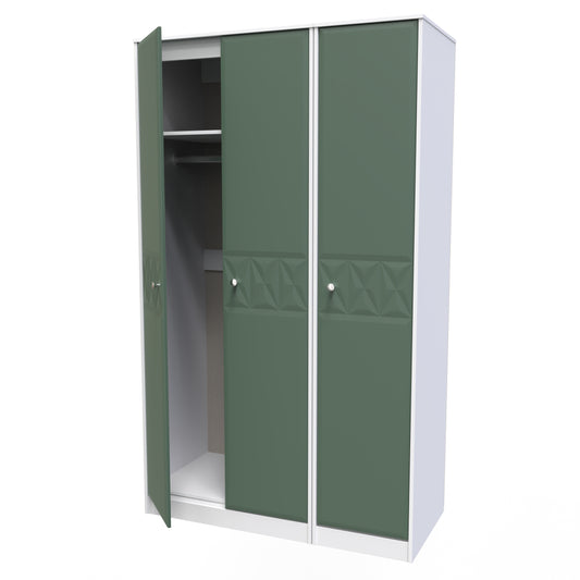Pixel 3 Door Wardrobe in Labrador and White Matt Colour