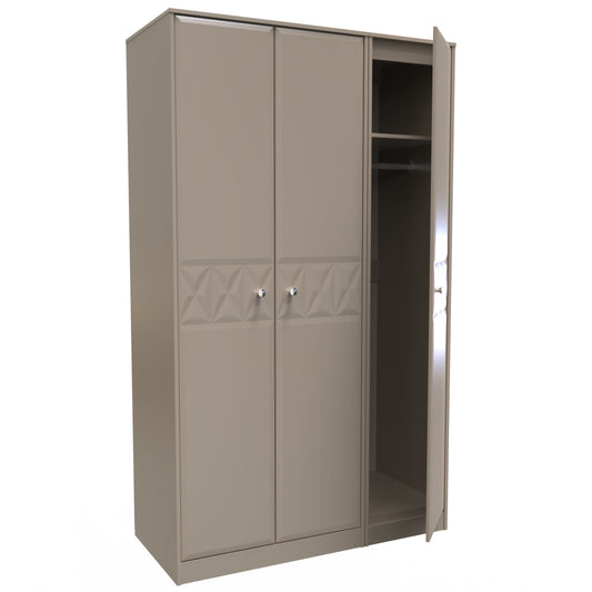 Pixel 3 Door Wardrobe in Mushroom Matt 