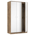 Pixel 3 Door Wardrobe in White Matt and Vintage Oak Colour