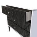 Pixel 3 Drawer Chest in Deep Black and White Matt Colour