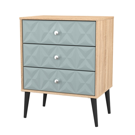 Pixel 3 Drawer Chest in Duck and Bardolino Oak 