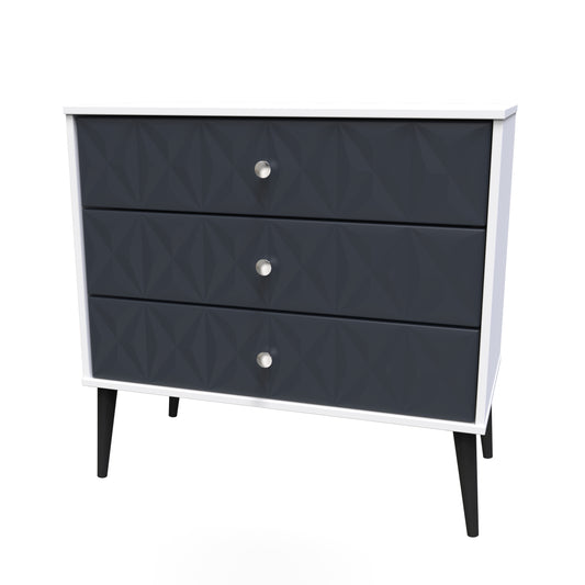 Pixel 3 Drawer Chest in Indigo Blue and White Matt 