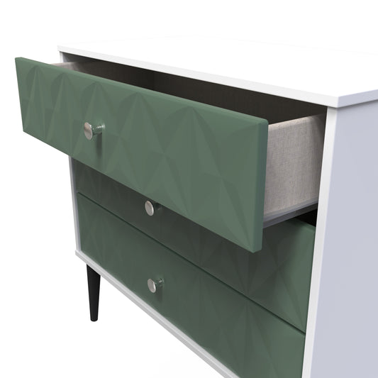 Pixel 3 Drawer Chest in Labrador and White Matt Colour