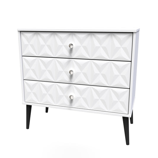 Pixel 3 Drawer Chest in White Matt 