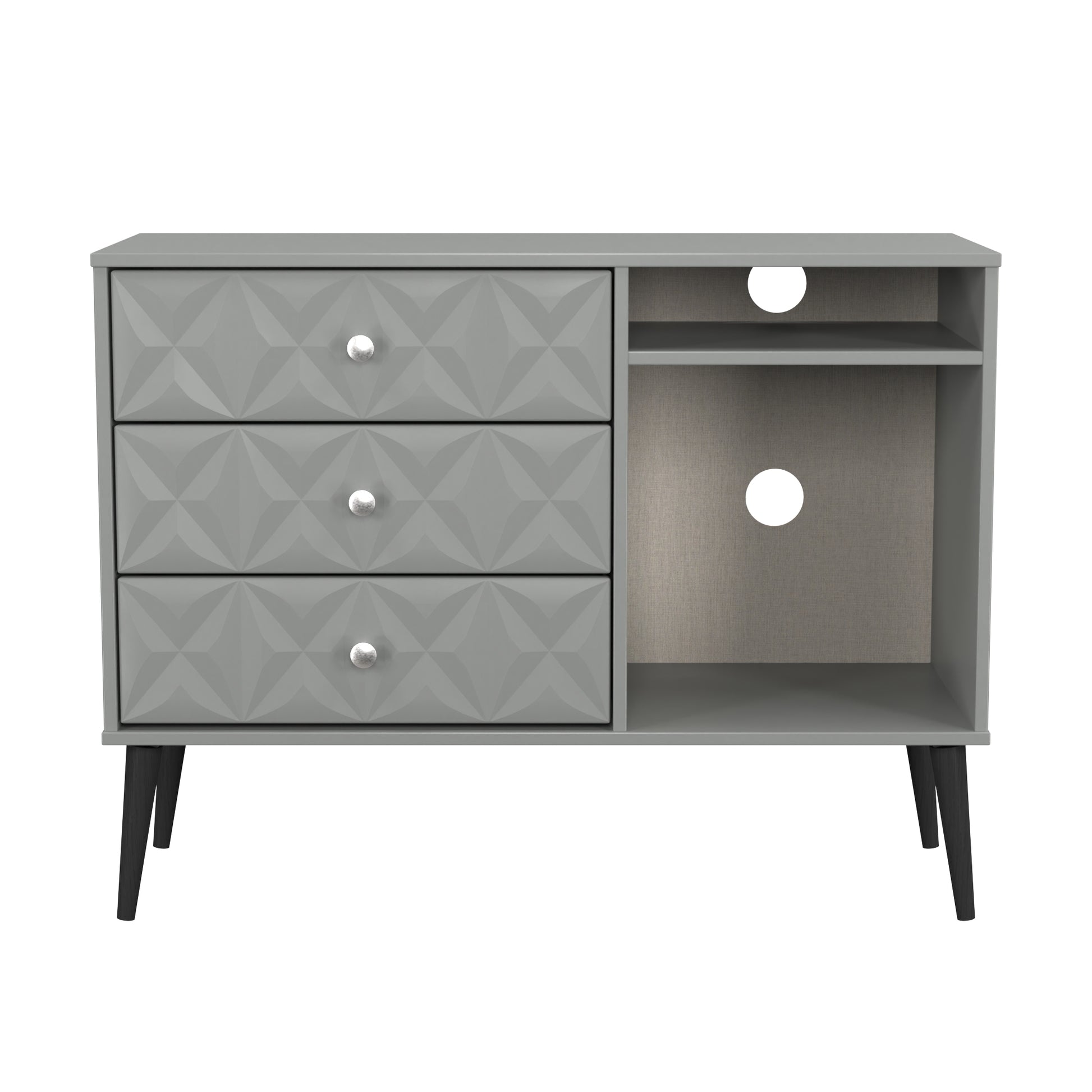  Pixel 3 Drawer TV Unit in Dusk Grey for Sale 