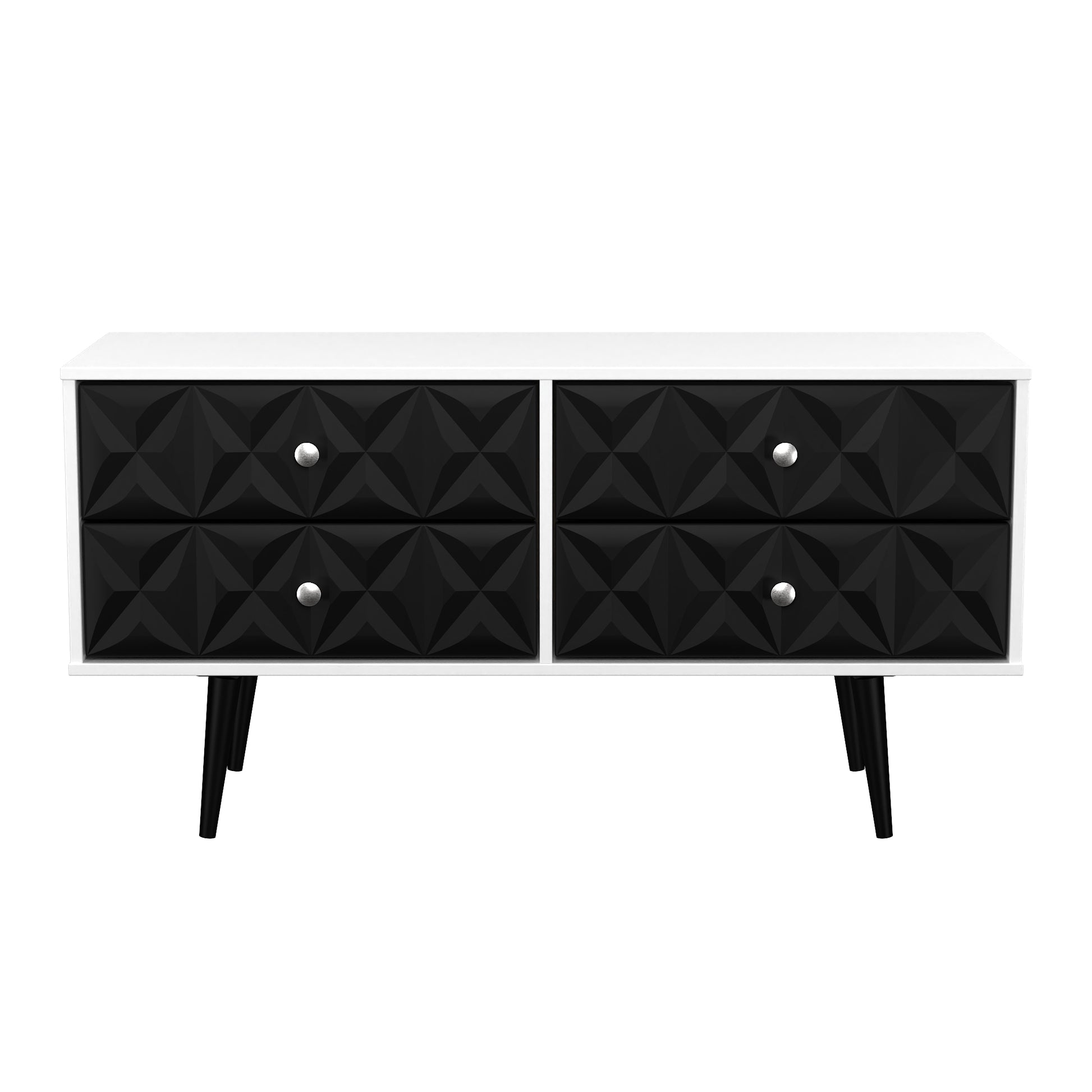 Pixel 4 Drawer Bed Box in Deep Black & White Matt