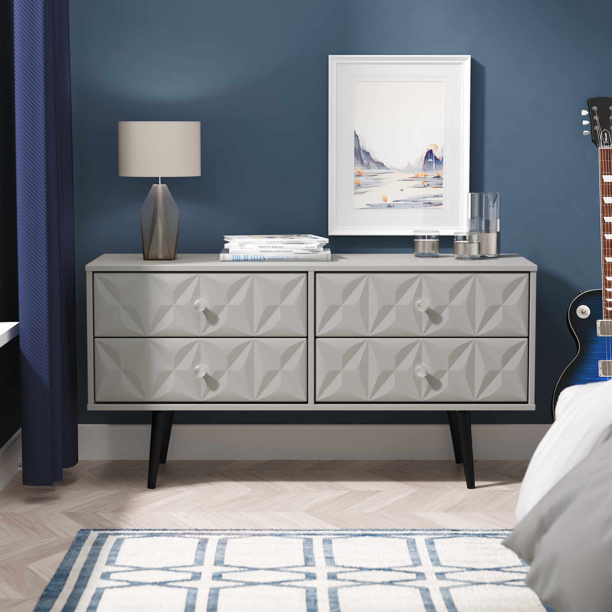 Pixel 4 Drawer Bed Box in Dusk Grey Colour