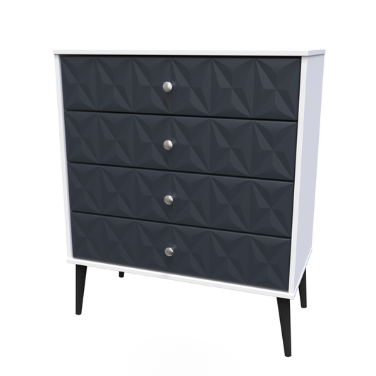 Pixel 4 Drawer Chest in Indigo Blue and White Matt