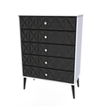 Pixel 5 Drawer Chest in Deep Black & White Matt