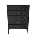 Pixel 5 Drawer Chest in Deep Black & White Matt for Sale