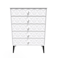 Pixel 5 Drawer Chest in White Matt 