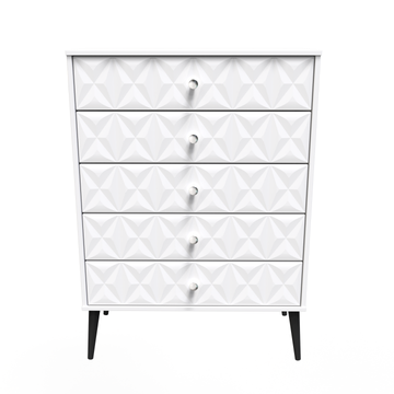 Pixel 5 Drawer Chest in White Matt 