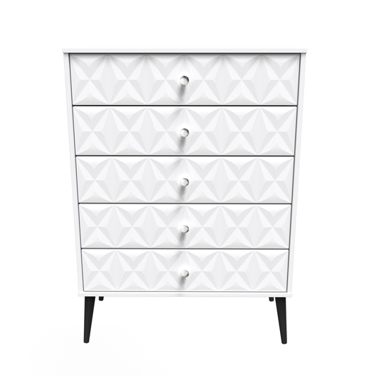 Pixel 5 Drawer Chest in White Matt 