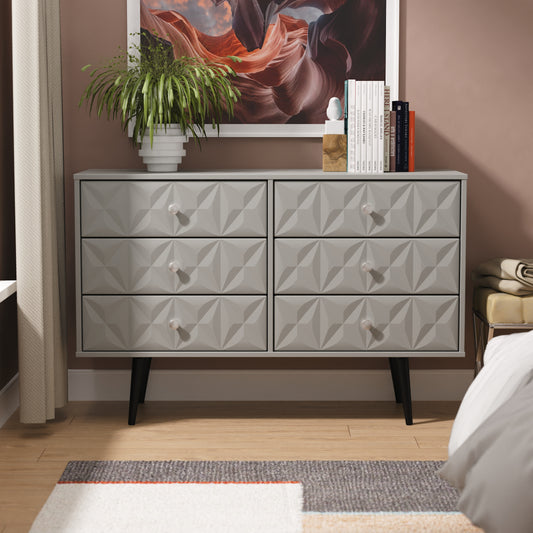 Pixel 6 Drawer Midi Chest in Dusk Grey Colour