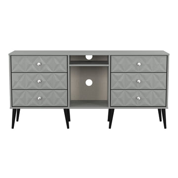 Pixel 6 Drawer TV Console Unit in Dusk Grey Colour