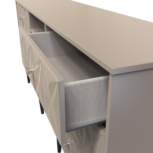 Pixel 6 Drawer TV Console Unit in Mushroom Matt 
