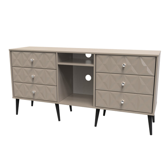 Pixel 6 Drawer TV Console Unit in Mushroom Matt Colour