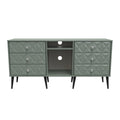 Pixel 6 Drawer TV Console Unit in Reed Green Colour