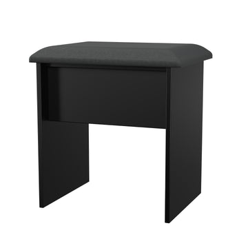 Pixel Padded Dressing Stool in Black 