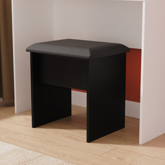 Pixel Padded Dressing Stool in Black Colour