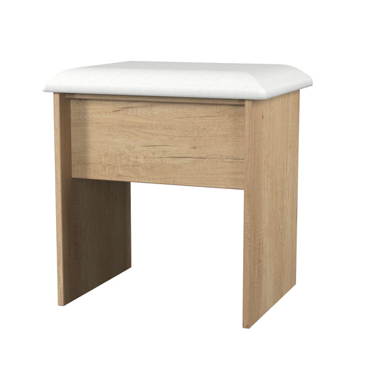 Pixel Padded Dressing Stool in Nebraska Oak 
