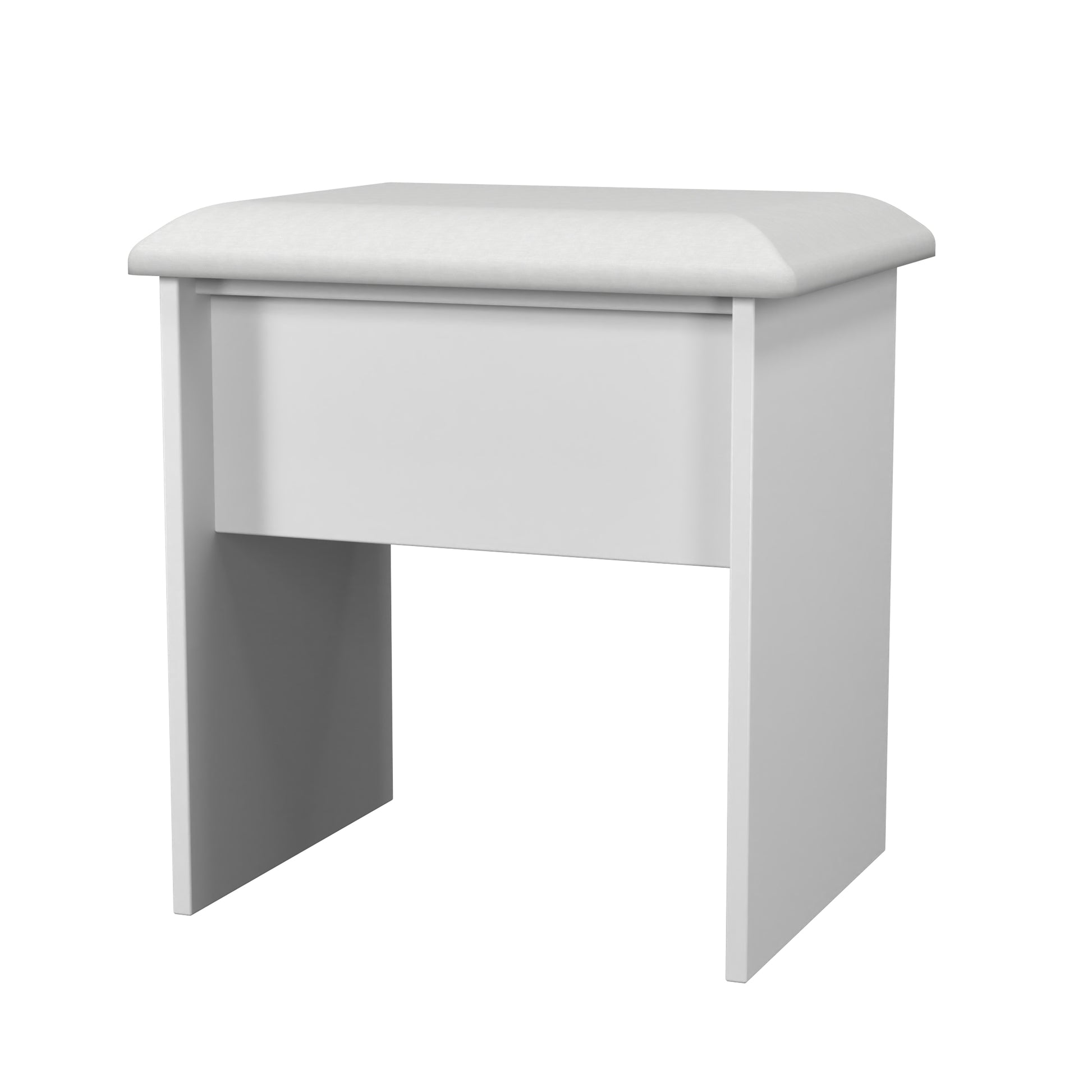 Pixel Padded Dressing Stool in White Matt Colour