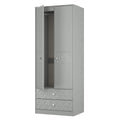 Pixel Tall 2 Drawer Wardrobe in Dusk Grey Colour