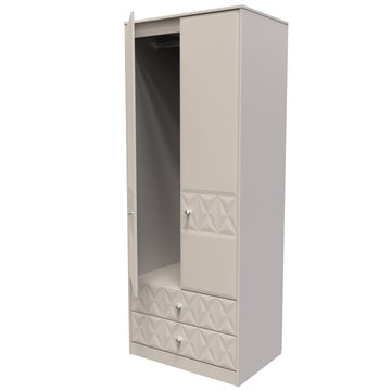 Pixel Tall 2 Drawer Wardrobe in Kashmir Matt Colour