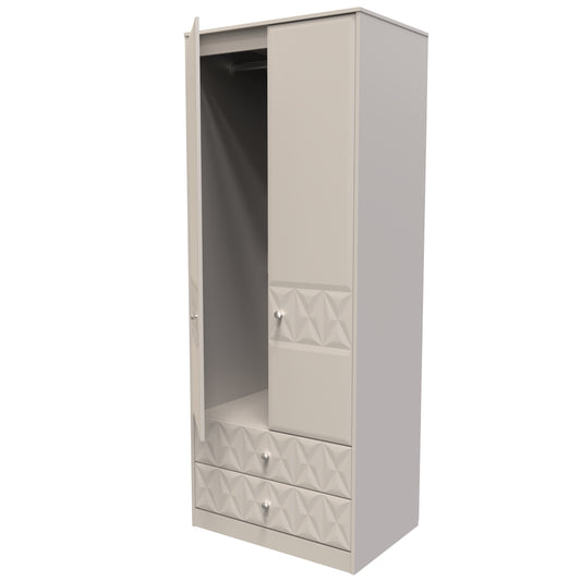 Pixel Tall 2 Drawer Wardrobe in Kashmir Matt Colour