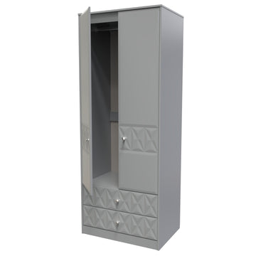 Pixel Tall 2 Drawer Wardrobe in Shadow Matt 