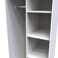 Pixel Tall Open Display Wardrobe with Bookcase in Deep Black & White Matt Colour