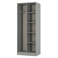 Pixel Tall Open Display Wardrobe with Bookcase in Dusk Grey 