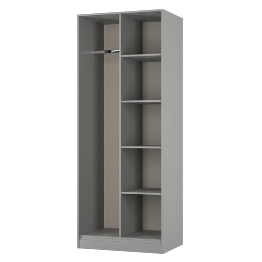 Pixel Tall Open Display Wardrobe with Bookcase in Dusk Grey 