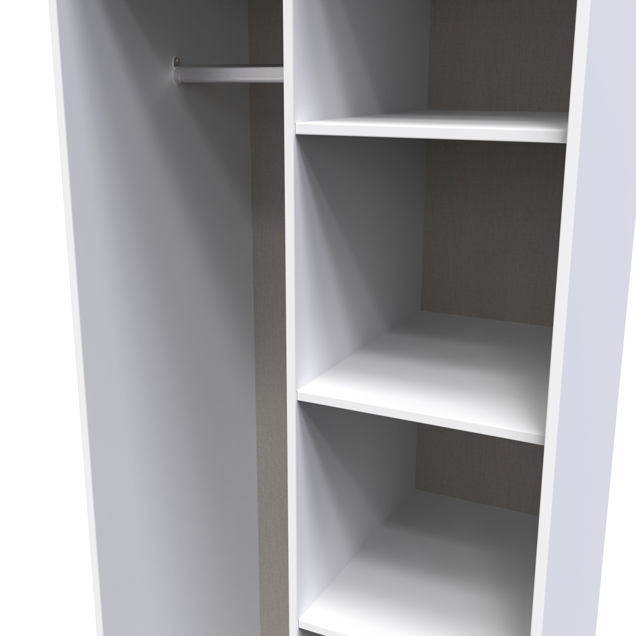 Pixel Tall Open Display Wardrobe with Bookcase in Labrador and White ...