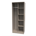 Pixel Tall Open Display Wardrobe with Bookcase in Mushroom Matt 
