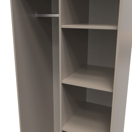 Pixel Tall Open Display Wardrobe with Bookcase in Mushroom Matt Colour