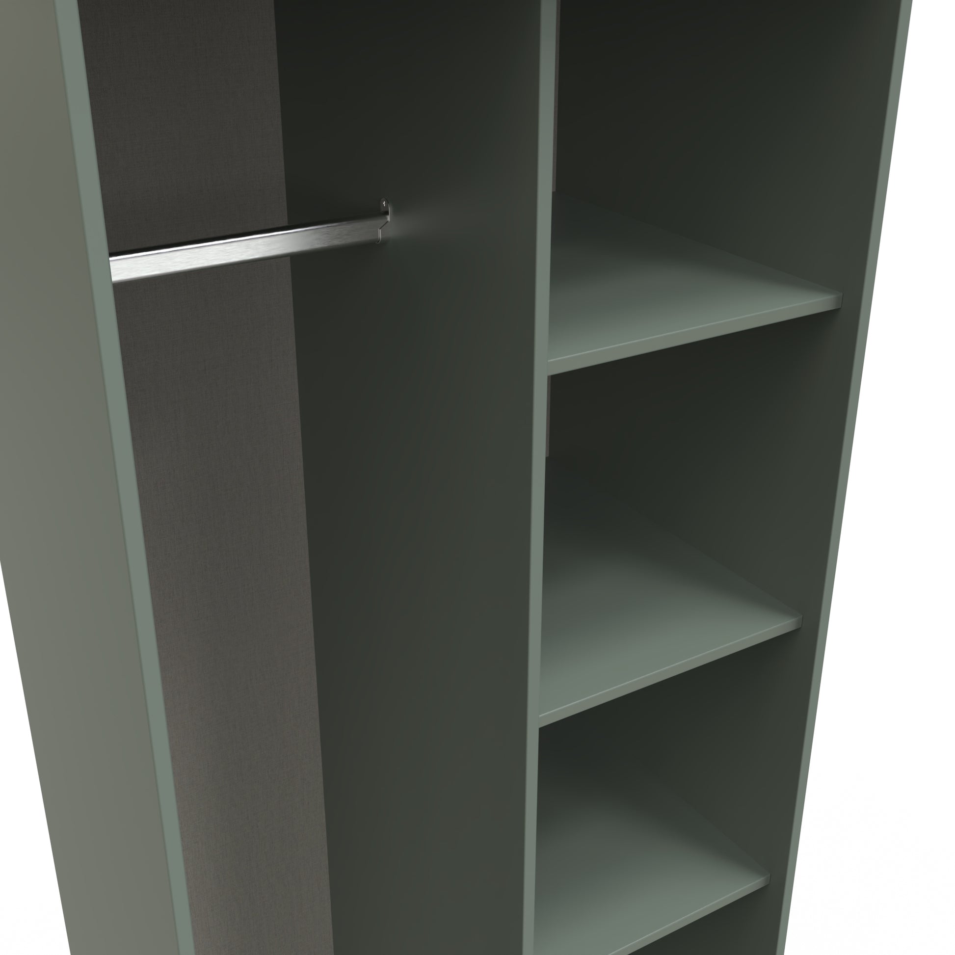 Pixel Tall Open Display Wardrobe with Bookcase in Reed Green for Sale