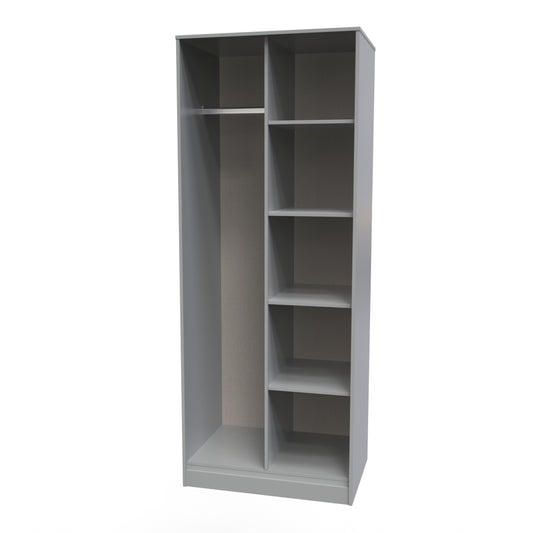 Pixel Tall Open Display Wardrobe with Bookcase in Shadow Matt 