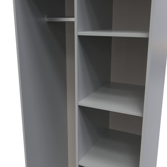 Pixel Tall Open Display Wardrobe with Bookcase in Shadow Matt Colour